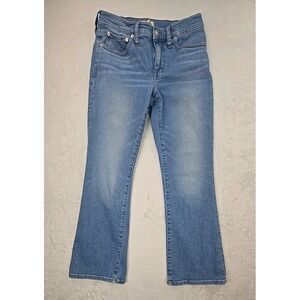 Madewell Women's Mid-Rise Kick Out Jean Medium Wash Cropped Mom 27R